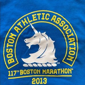 117th Boston marathon blue shirt.  Super soft